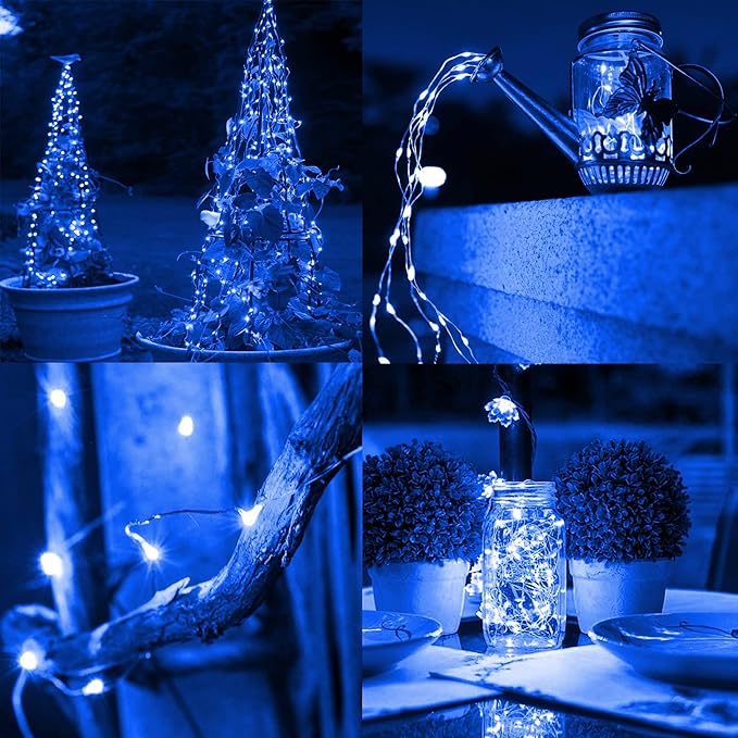 TW SHINE Christmas Fairy Blue Solar String Lights Outdoor