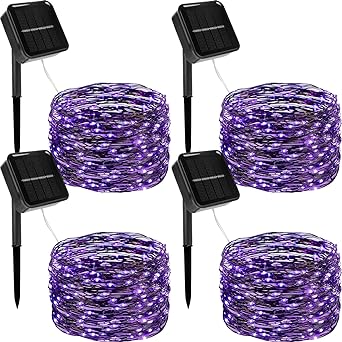 Twinkle Star 4-Pack Outdoor Solar String Lights for Christmas