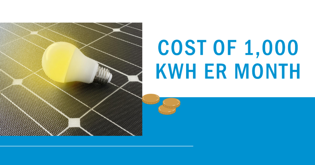  Cost of a 1,000 kWh per Month