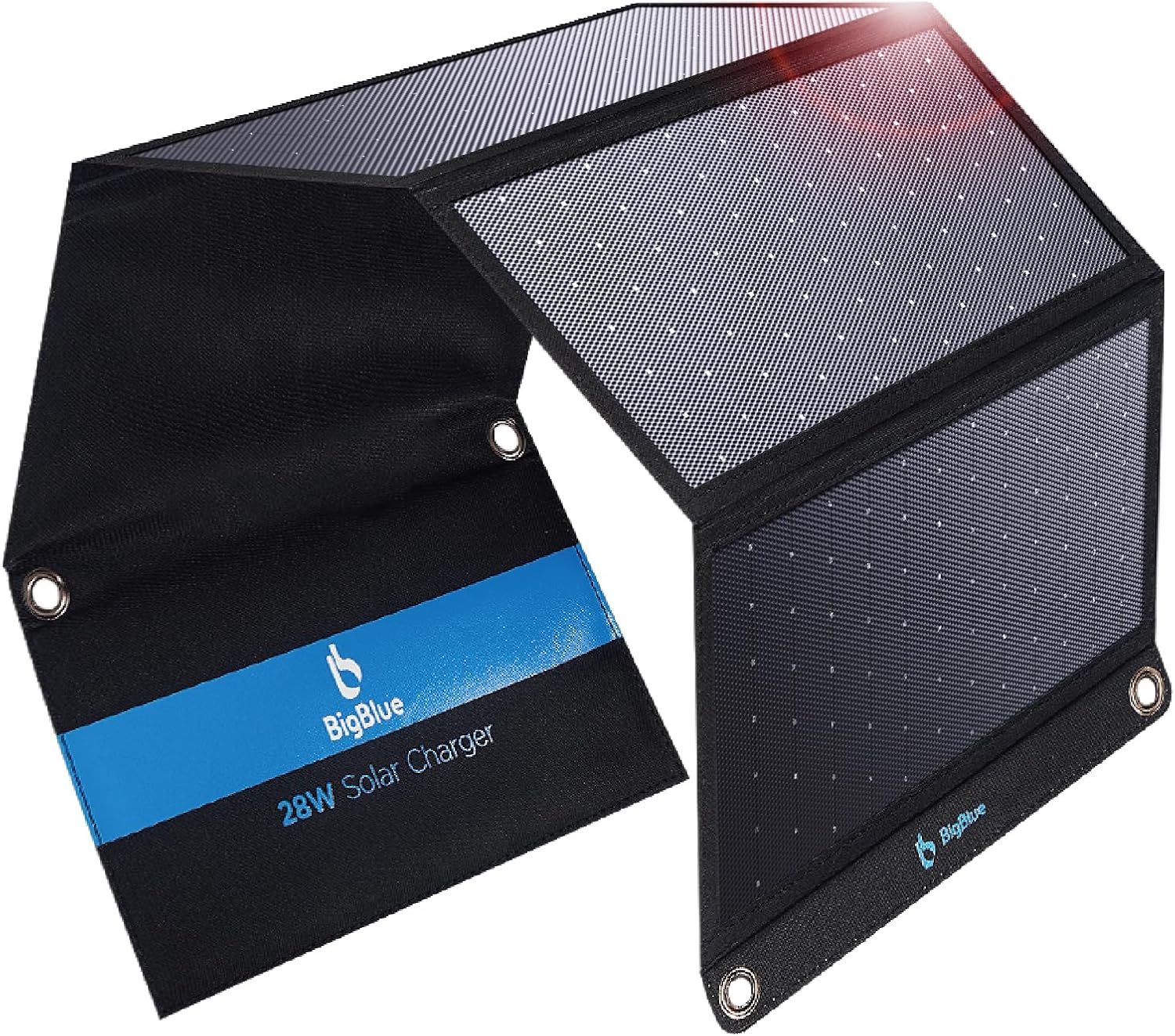 BigBlue 28W Solar Panel Charger with Dual USB-C and USB-A