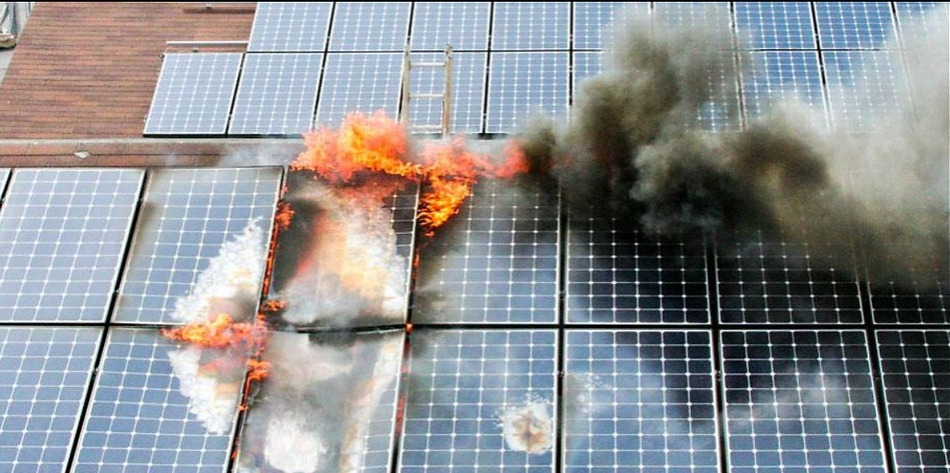 fire risk on solar panel